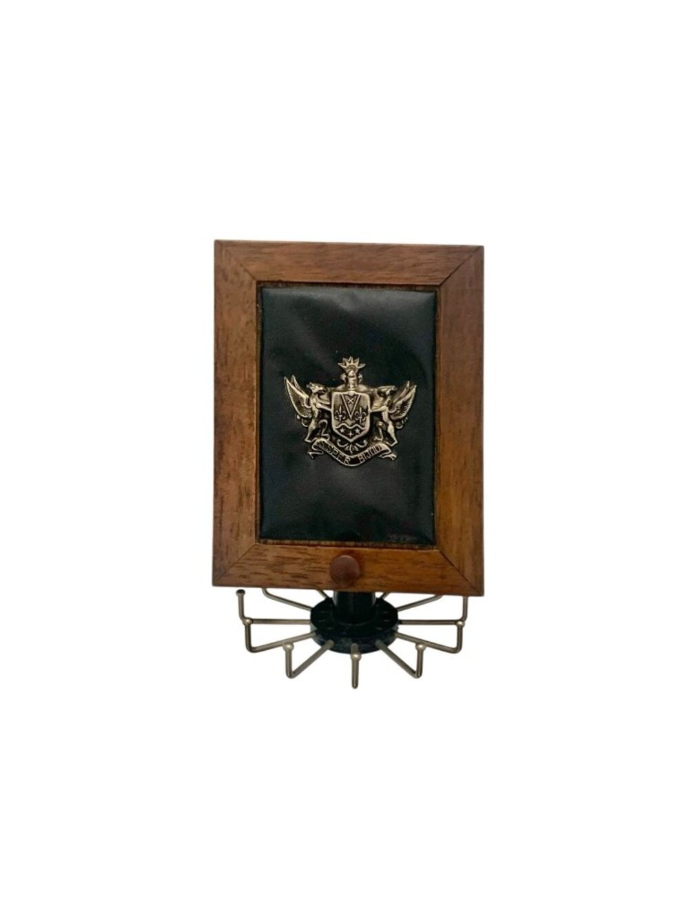 Tie & Belt Rack Organizer Wall Mount Vintage Valet Box with Metal Carousel Wheel